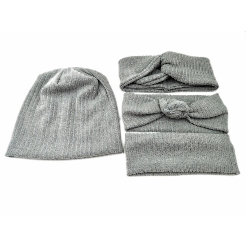 

P171239 hot sell sweater knit ribbed Classic plain headband,Acrylic grey hairband women fashion Elastic ribbed warmth headwear