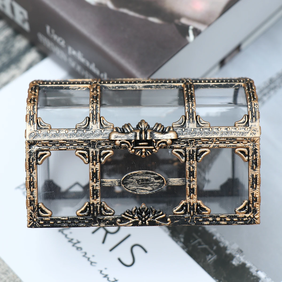 1 шт. Treasure Box Пластик ящик для хранения Пиратский Сундук сундук с сокровищами сундук для драгоценный камень Коллекционные вещи ювелирные изделия с украшением в виде кристаллов