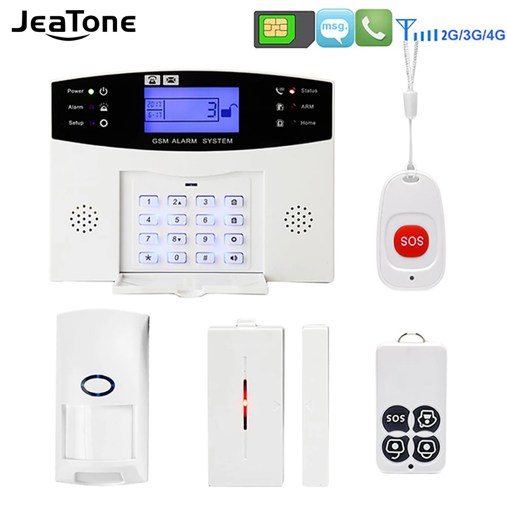 

Беспроводная GSM домашняя охранная сигнализация DIY Kit ЖК-дисплей SIM SMS Система сигнализации приложение управление Android IOS Pet управление иммунны...