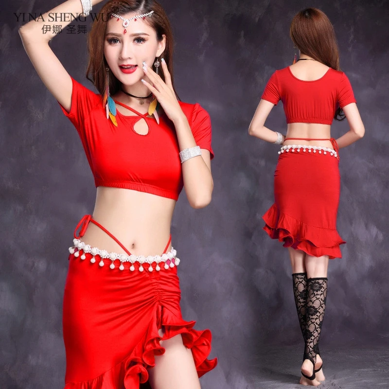 Женский костюм для танца живота из двух предметов тренировок модала с топом и