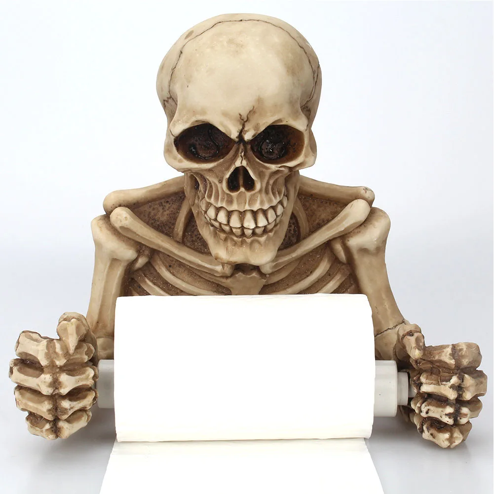 

Resin Halloween Toilet Paper Holder Decorations Club Horror Wall Hanging Home Skeleton Skulls Party Scary Pendant Roll Props