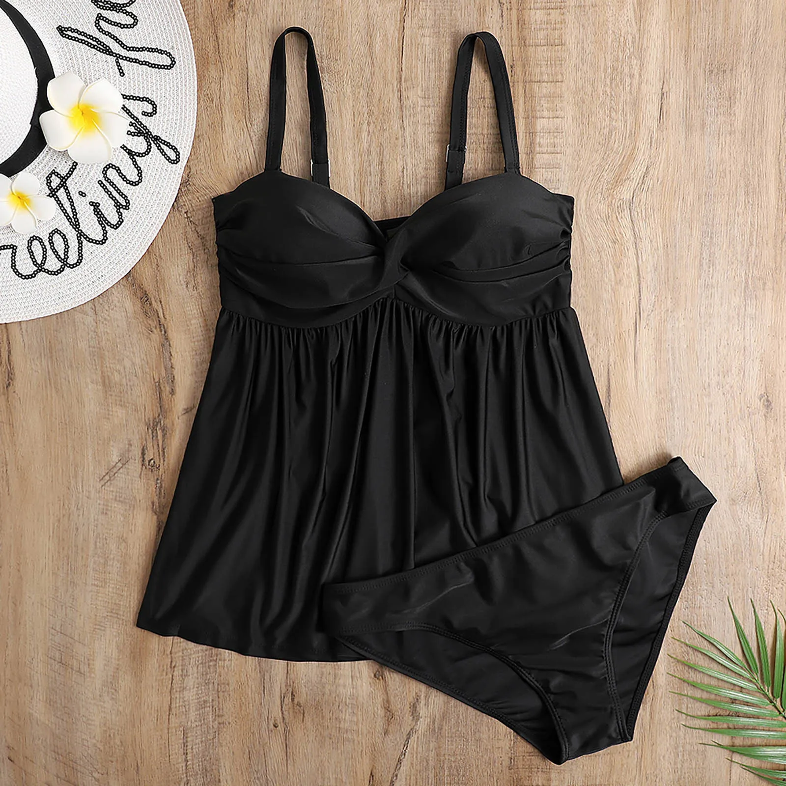 

Women's Plus Size Swimsuits Tummy Control High Waisted Swimming Suit Two Piece Tankini Fashion Sexy Female Camisole Swimwear Set