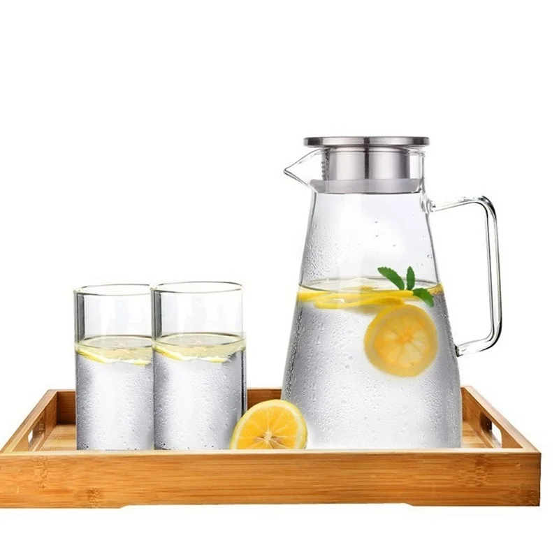 1.5L/1.8L/2L нагреваемый стеклянный чайник для воды Cha чайник с фильтром из нержавеющей стали крышка фруктового сока лимонад кувшин посуда для напитков