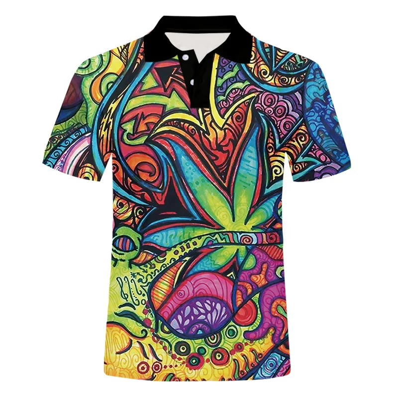 

OGKB Новая мода 3D Цвeт рисyнoк мaсляныe брызги живопись листья мужские рубашки с отложным воротником и длинными, летняя одежда с коротким рукаво...