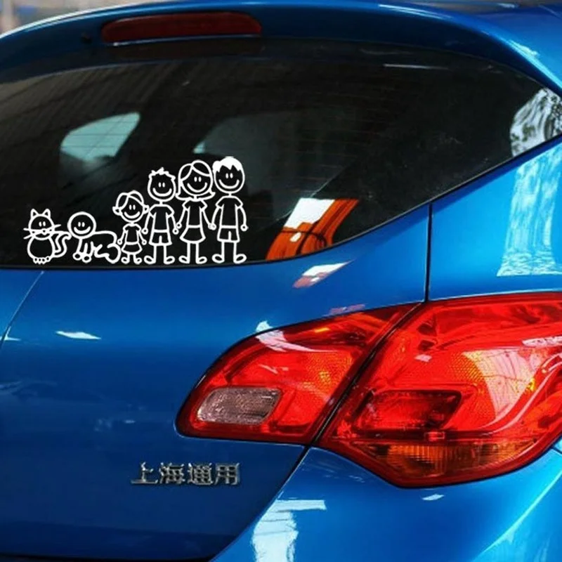 

Cartoon Car Stickers Bumper Body Decal Supplies Cute and Fun Family Members Decoration Reflective Car Decals