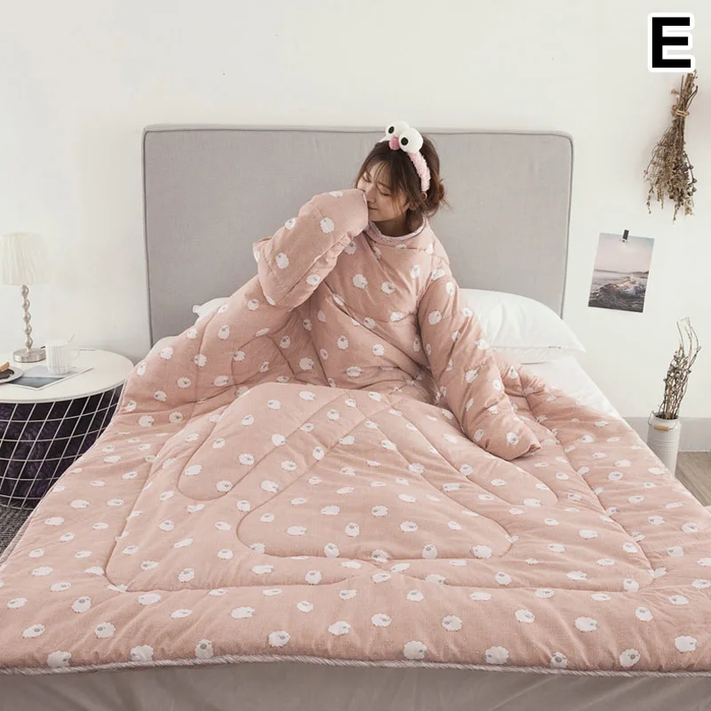 

1 Pcs Lazy Quilt with Sleeves Warm Thicken Blanket Multifunction for Home Winter Nap