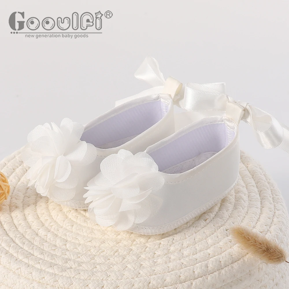 Gooulfi Baby Girl Shoes First Sep Baptism Christening Special Occassion Party Toddler Summer Satin Floral Solid Infan | Мать и ребенок