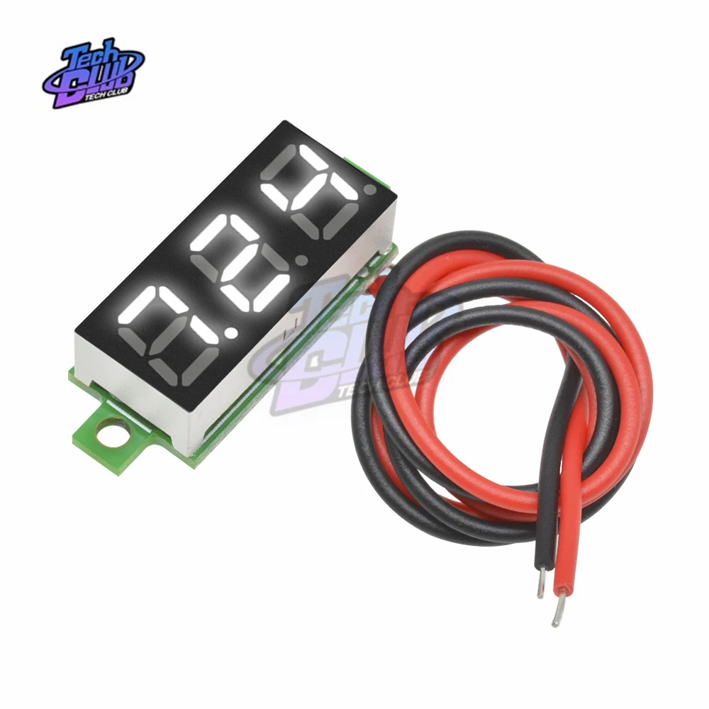Мини цифровой вольтметр Напряжение метр тестер 0,28 дюймов 2,5 V-30 V светодиодный Экран Цифровой вольтметр, красный, зеленый, голубой, желтый