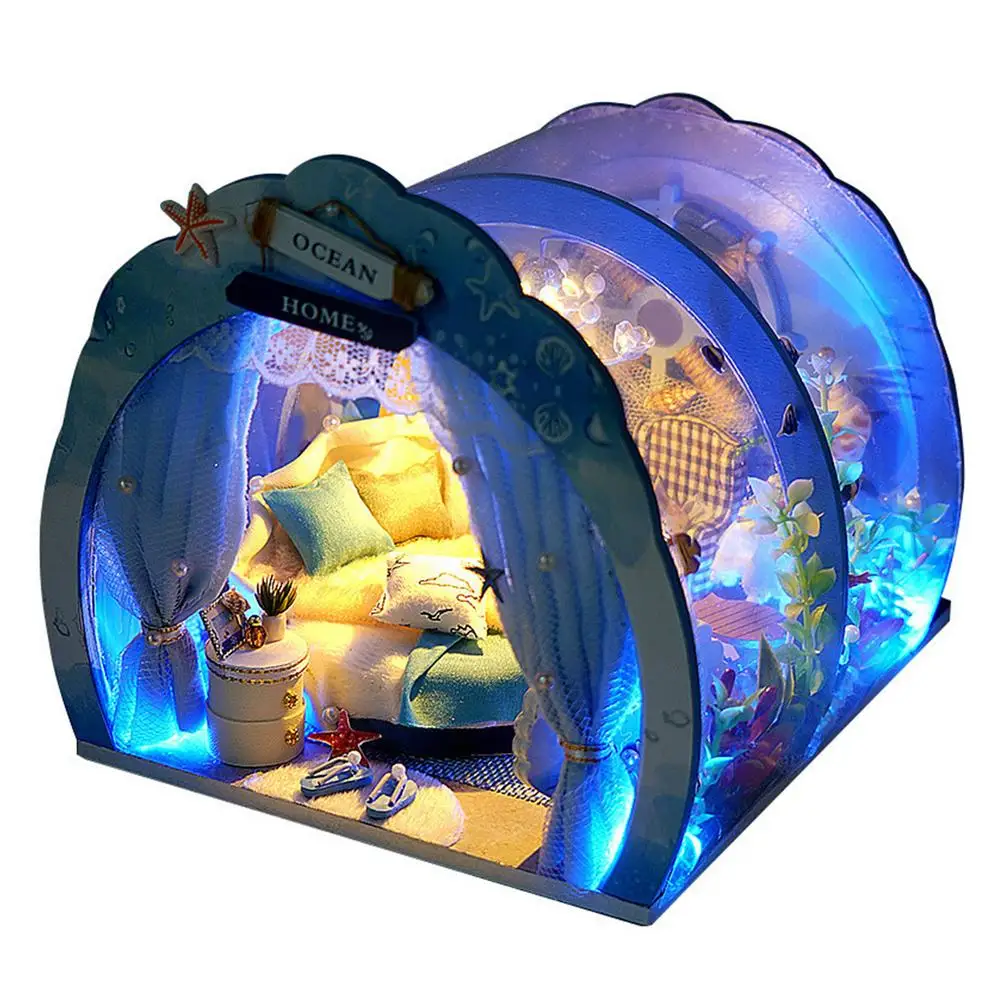 

Mini Dollhouse With Furniture DIY Dollhouse Kit Gift For Kids Furniture Kit Toys For Children New Year Christmas Gift