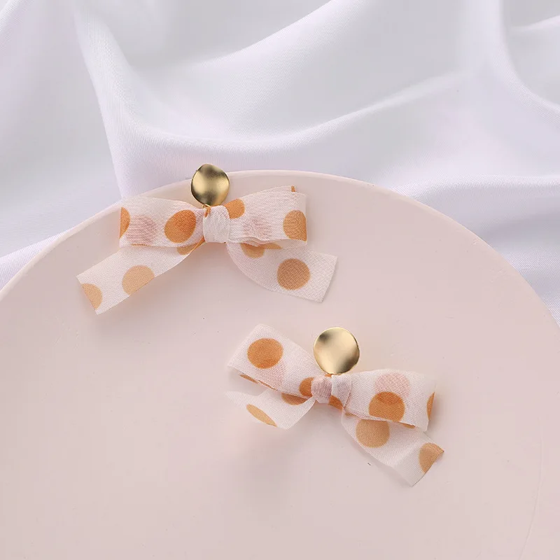 

2021 Trend Jewelry Korean Fashion Summer Fall Bow Knot Earrings for Women Stud Clip on Earrings Without Ear Hole Gift Jewelry
