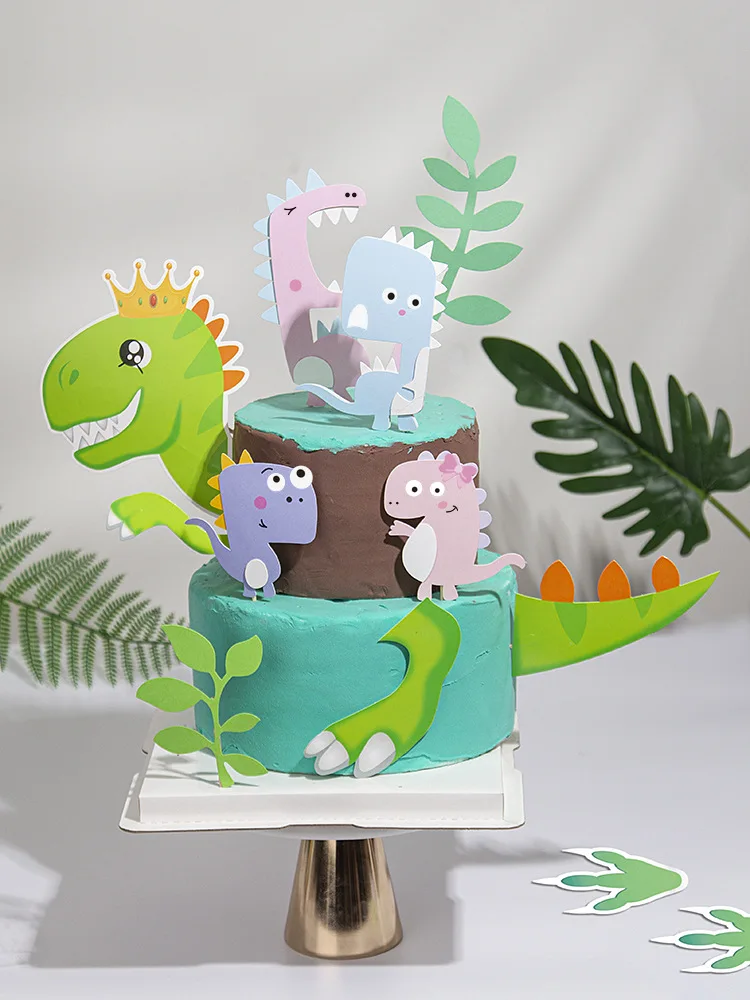 

Dinosaur Birthday Cake Decor Dinosaur Cake Topper Jungle Safari Birthday Party Happy Party Decor Dessert Decoration Kid Boy Fav