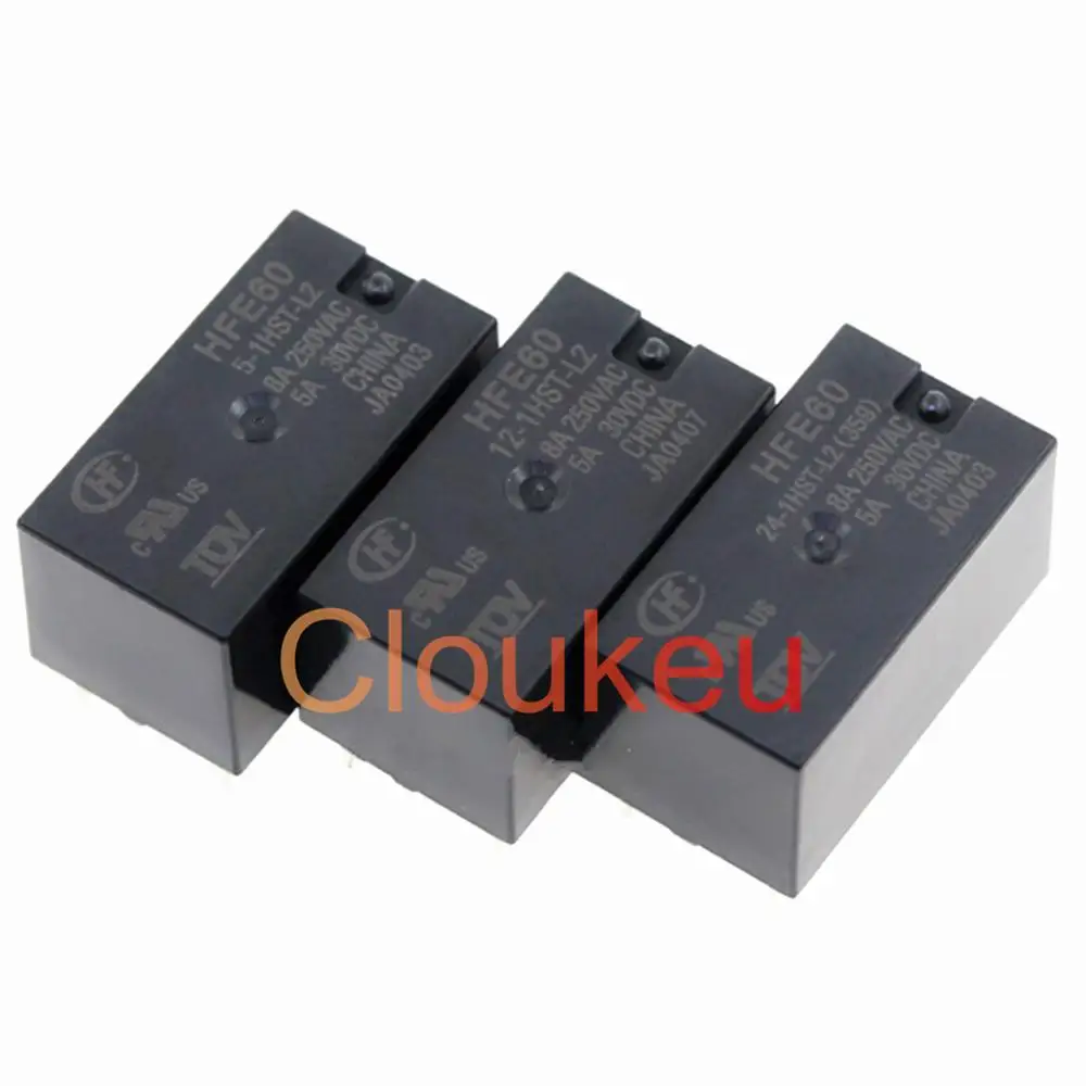 

Реле HFE60-5 12 24-1HST-L2 5V 12V 24V 8A 6pin DSP1a-L2