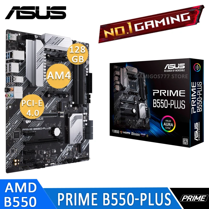 Bestellen Buchse AM4 Asus PRIME B550-PLUS Motherboard PCI-E 4,0 Display Port CrossFireX 3rd-Gen AMD Ryzen Overlocking M.2 B550 Placa-Mãe