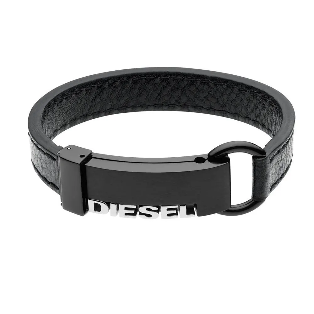 

Diesel DJDX0002-040185 Men's Bracelet Bangles Fashion Jewelry Leather Black Birthday Gift for Mens