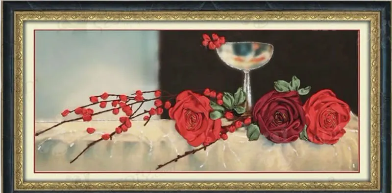 Набор для вышивки крестиком сделай сам с красной розой модная 3D печать