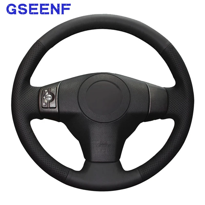 

Car Steering Wheel Cover Black Genuine Leather Non-slip For Toyota Yaris Vios RAV4 2006 2007 2008 2009 Scion XB 2008