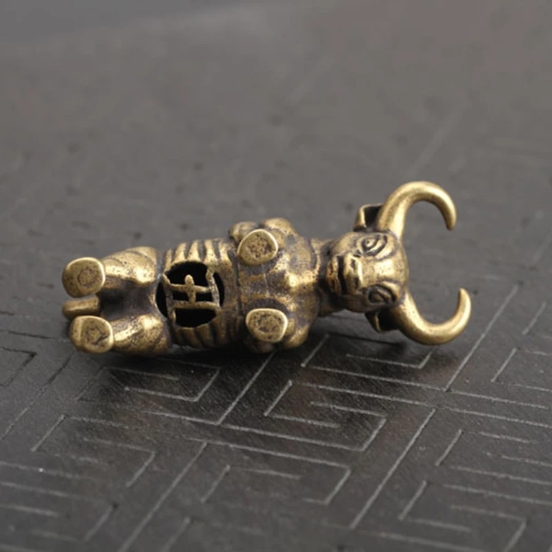 Статуя быка из латуни мини статуя животных ручной работы домашний декор