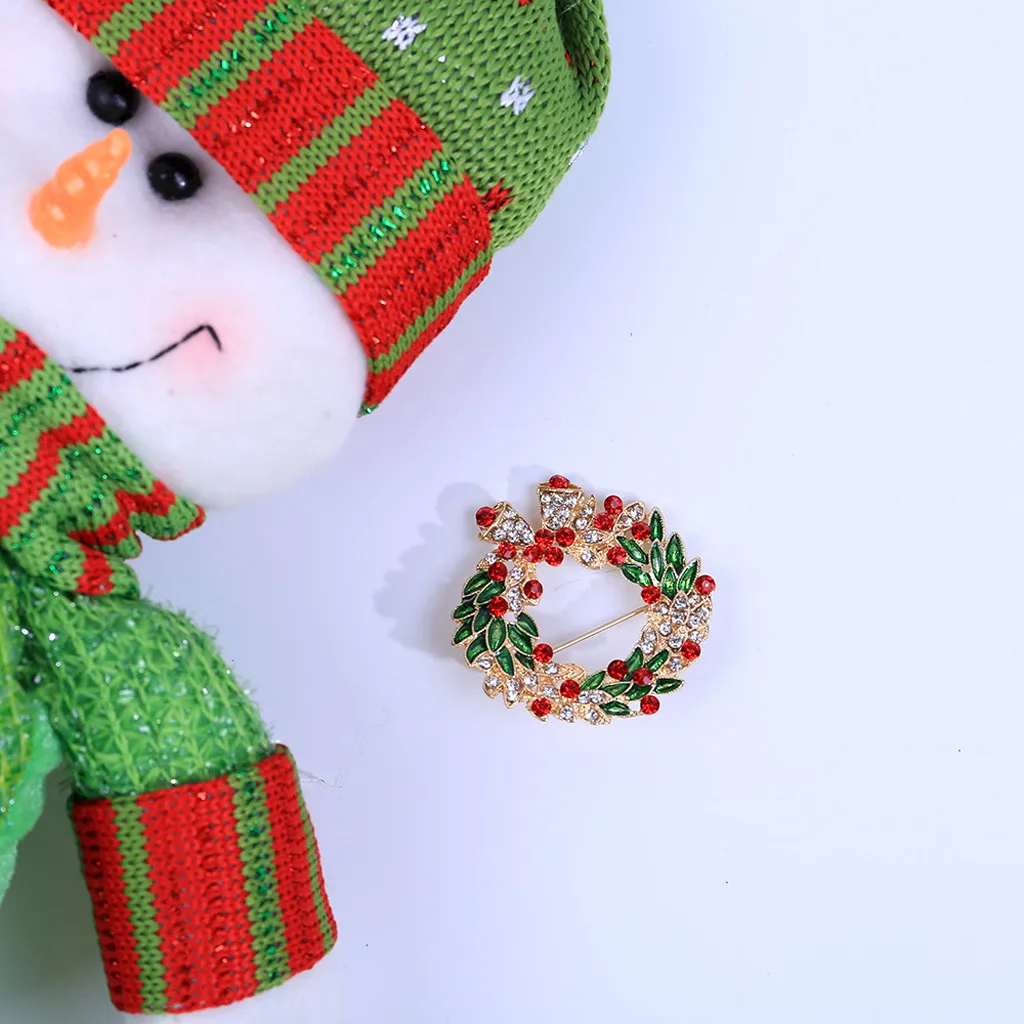 Хрустальные рождественские броши в виде дерева подарок на Новый год