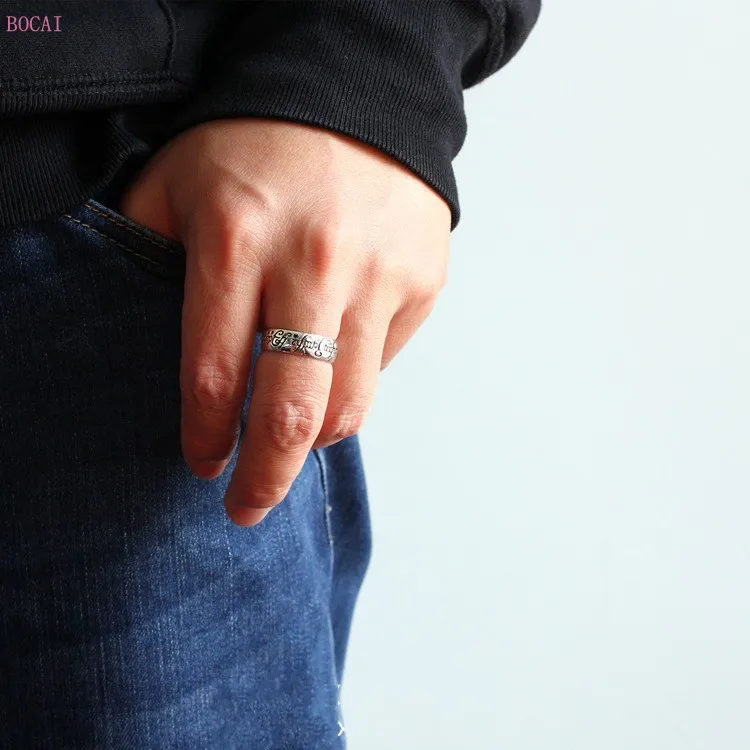 Кольцо King Ring S925 чистое серебро ручная реставрация пленка с надписью the lord ofe кольца модные указательный палец для мужчин и женщин