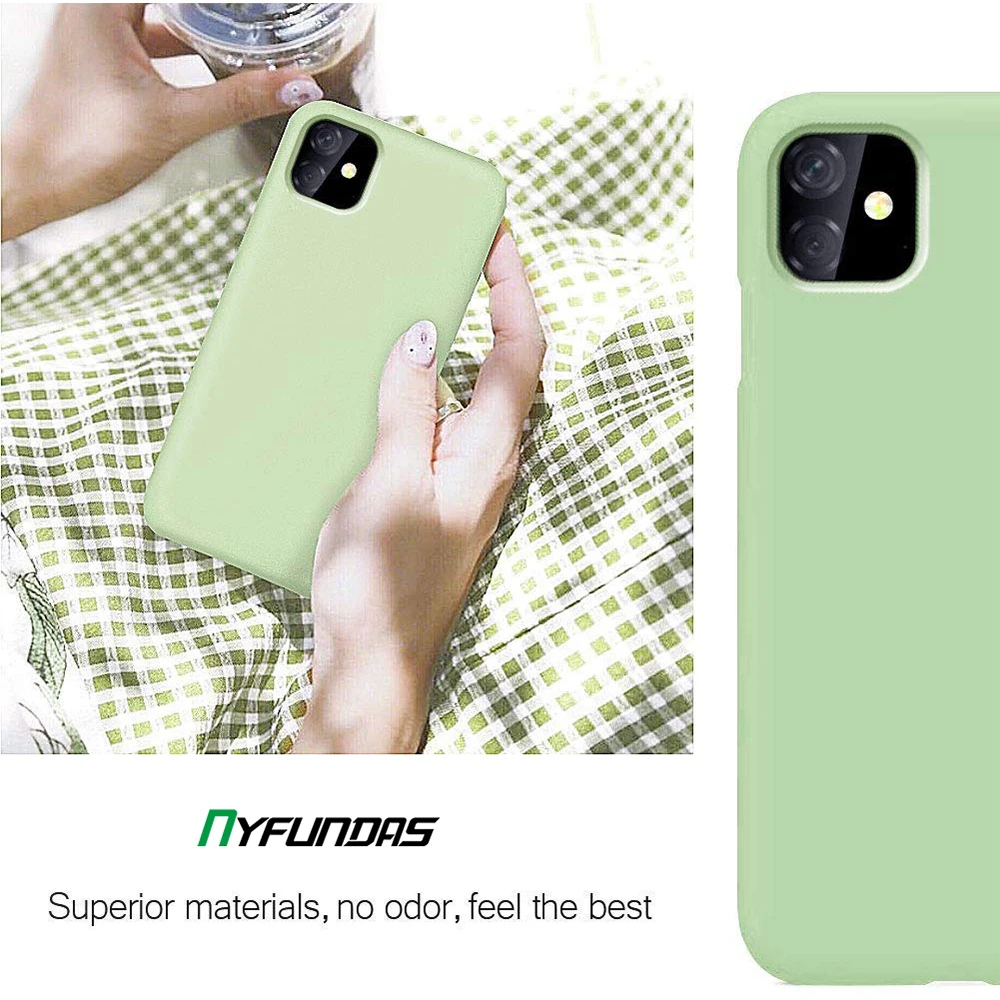 Мягкий жидкий силиконовый тонкий зеленый чехол для телефона Iphone XR