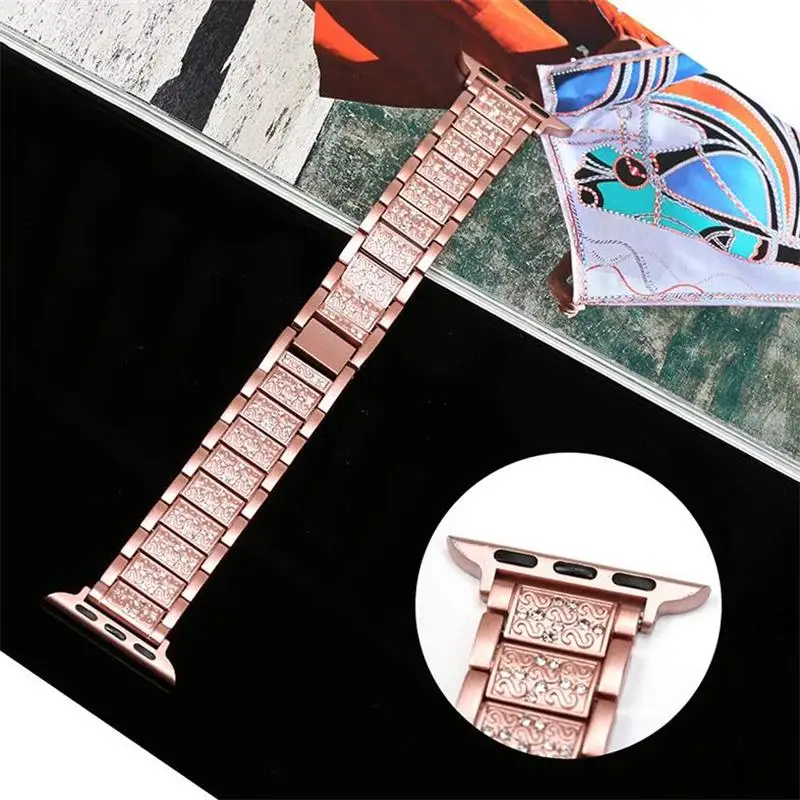 Diamond Case+strap for iwatch band 42mm 38mm Stainless Steel bracelet correa case+for apple watch band series 5 4 3 44mm 40mm