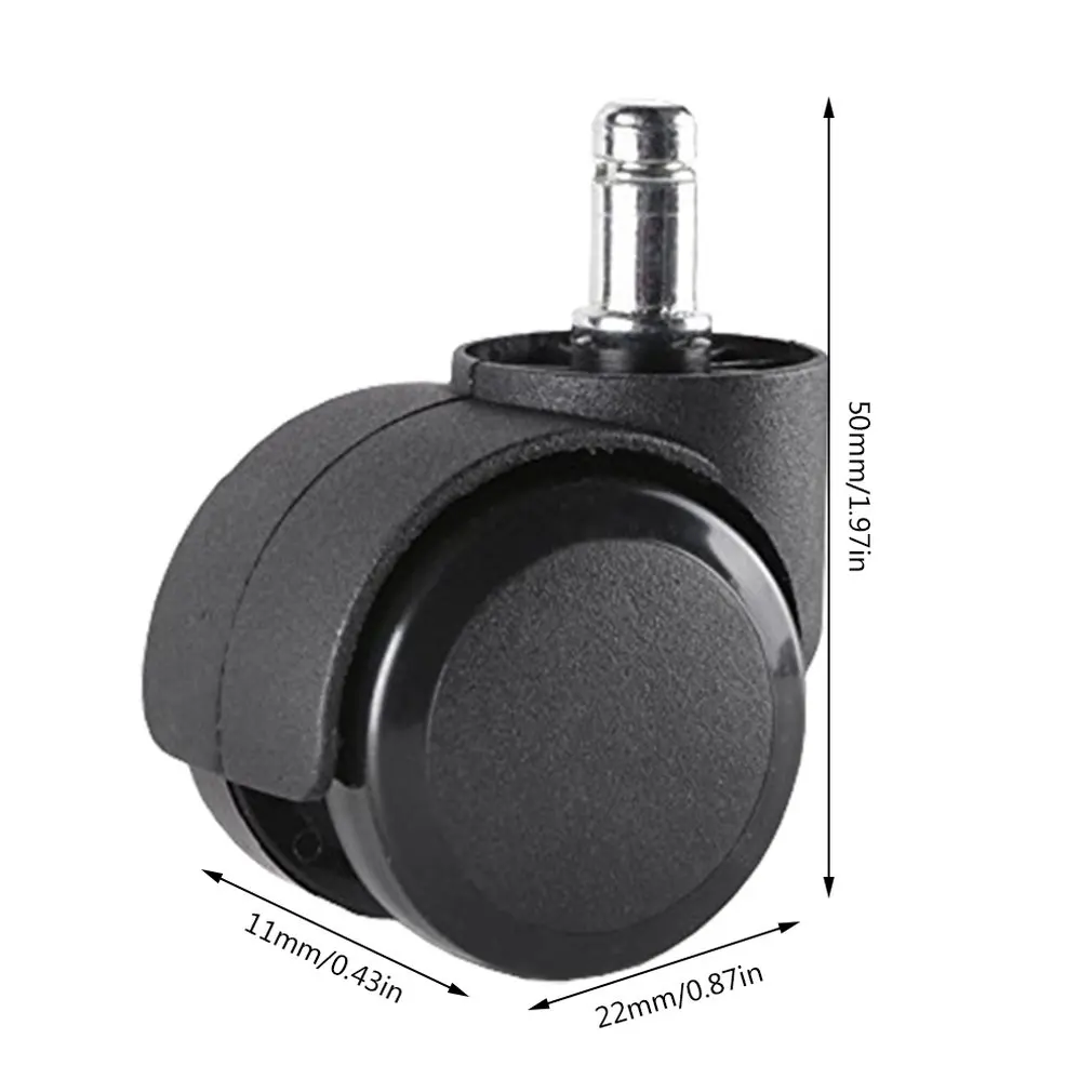 

2 Inch Chair Universal Wheel Taipan Swivel Chair Wheel Office Chair Computer Chair Pulley Pu Furniture Casters Seat Wheel Black