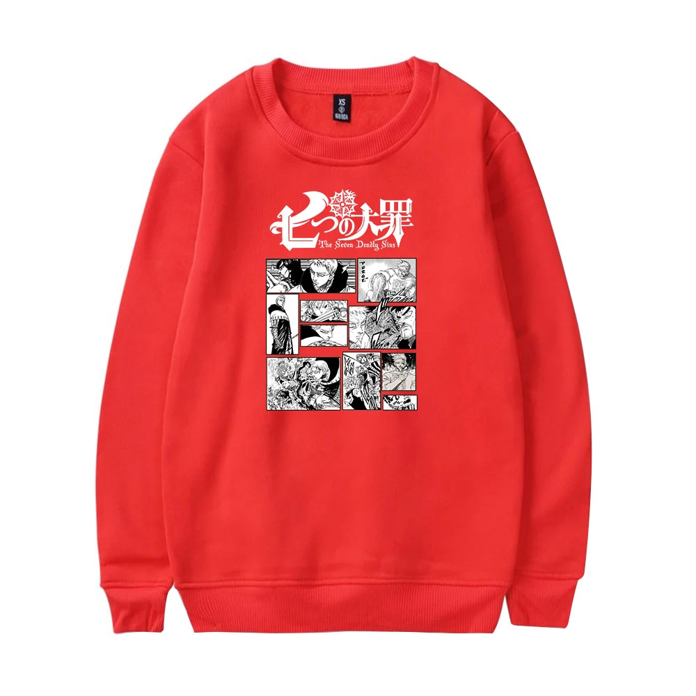 

Sweatshirt Streetwear 2021 New Fashion The Seven Deadly Sins Print Loose Hip Hop Long Sleeve Hoodie Crew Neck Jacket Clothes