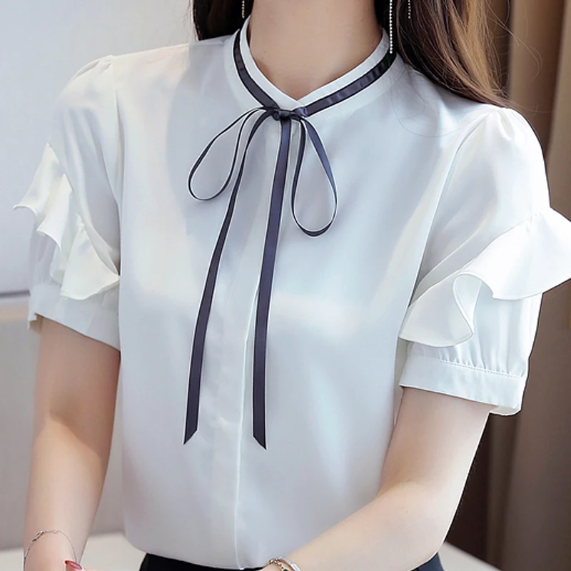 

Blusas Blouses Femme Top Summer White Blouse Tops Women Blouse Women Blusas Mujer De Moda 2021 Verano Chiffon Blouse Shirt E773