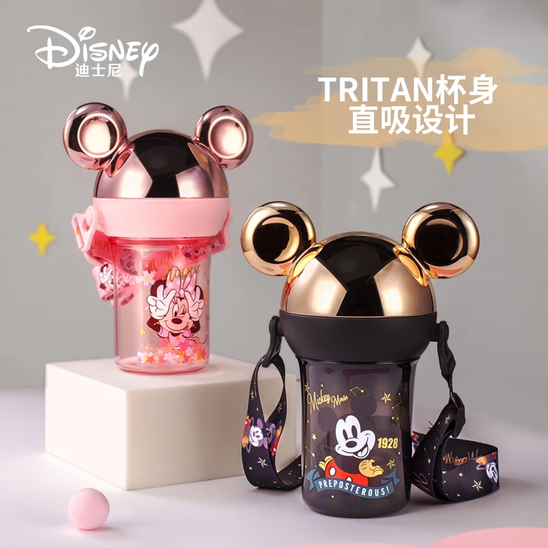 

Disney children sippy cup kindergarten learning drinking pot students convenient drop strap vacuum cup cute water bottle