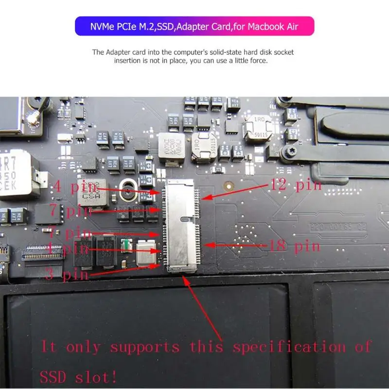 H1111Z добавить на карту NVMe PCIe M.2 M ключ SSD адаптер карта расширения для Macbook Air 2013 2014 2015