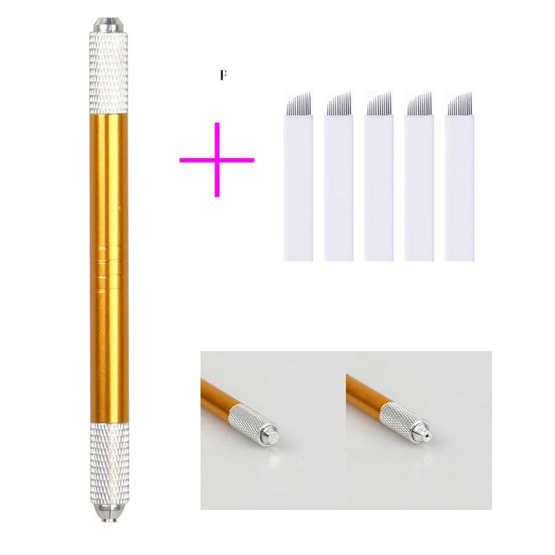 Ручка для бровей 5 шт. лезвия микроблейдинг тату машины инструменты Перманентный