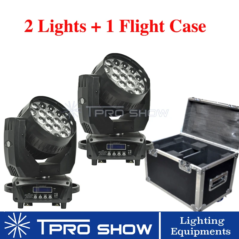 2 Light 1 Flight Cas 2 Лира движущийся световая головка 19x15 Вт RGBW DMX сценический световой эффект круг светодиодный Управление 2in1 полета чехол для ночного клуба Свадебный диджеев - Цвет: 2 Light 1 Flight Cas