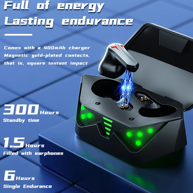 Игровые наушники Bluetooth 5.1 беспроводные с сенсорным управлением шумоподавлением