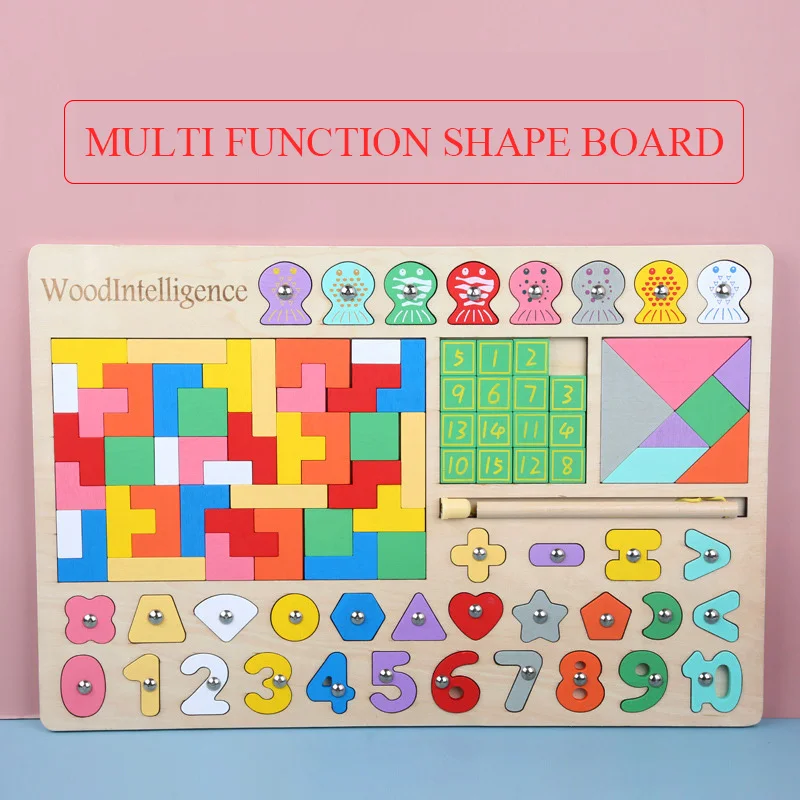 Монтессори самолет-пазл-трость геометрических форм познавательные фигурки