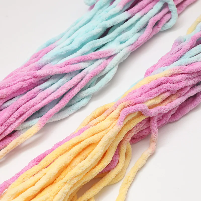 Синельная круглая бархатная пряжа узел косая шерстяная сделай сам ручная