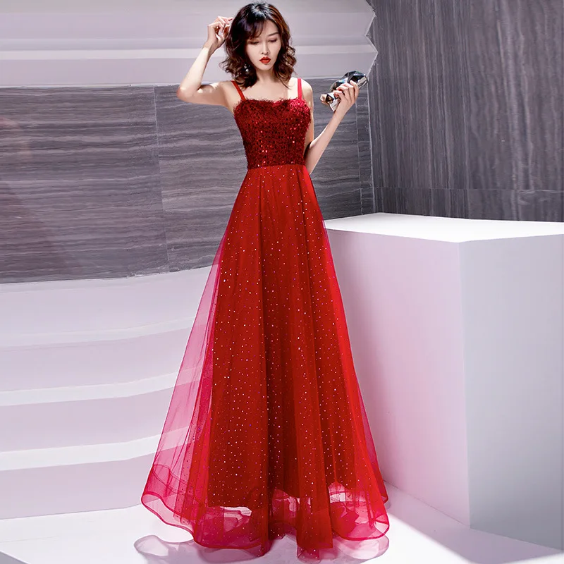 

Robe De Soiree 2020 Elegant Sling Sequins Beide Formal Evening Dress Long Formal Wedding Party Gowns Plus Size 3XL