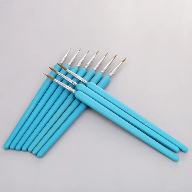 

10Pcs/set Professional Wolf Hair Hook Line Pen Fine Painting Brush Pen Set Artist Watercolor Acrylic Paint Brush Art Drawing