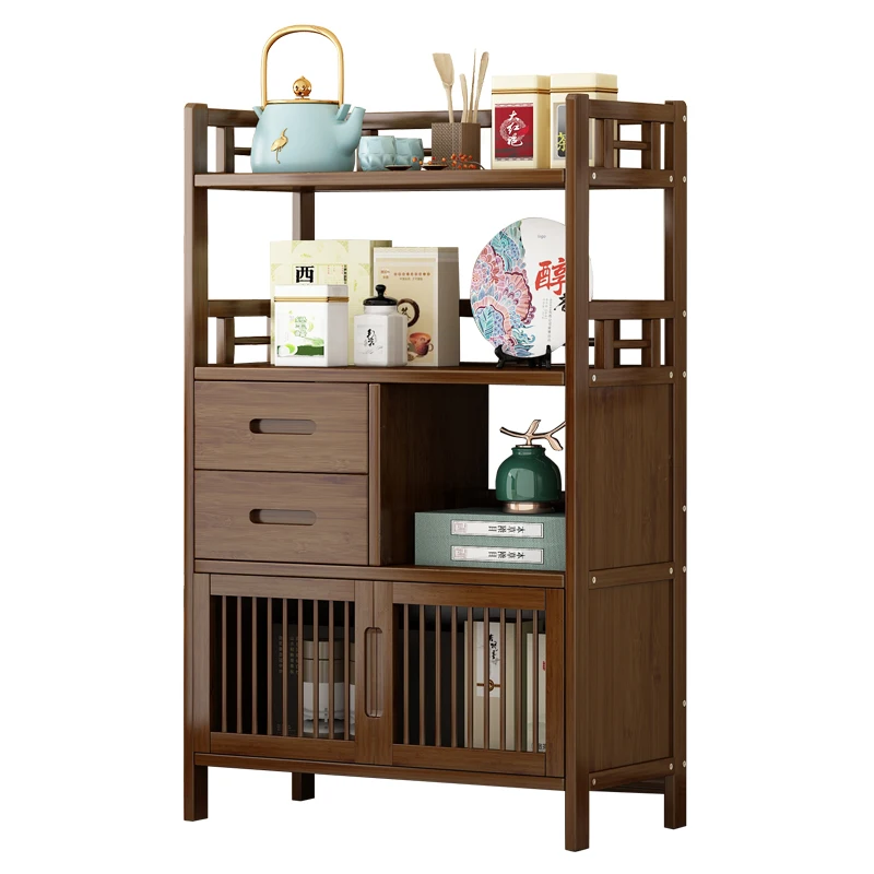 

TT Storage Rack Multi-Functional Tea Cabinet Rack Tea Table Multi-Layer Storage Rack Chinese Style Entrance Antique Shelf Duobao