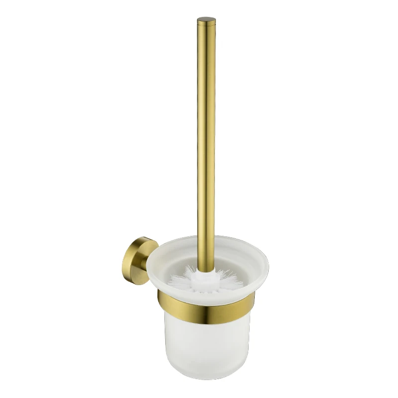 brushed gold bathroom accessories set toilet brush holder tissue paper holder with cover bathroom hardware gold color free global shipping