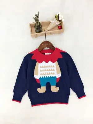 

Korean Children's Christmas Cartoon Sweater Winter Cartoon Lion Sweater for Boys Children's Long-sleeved Bottoming Knited Coat