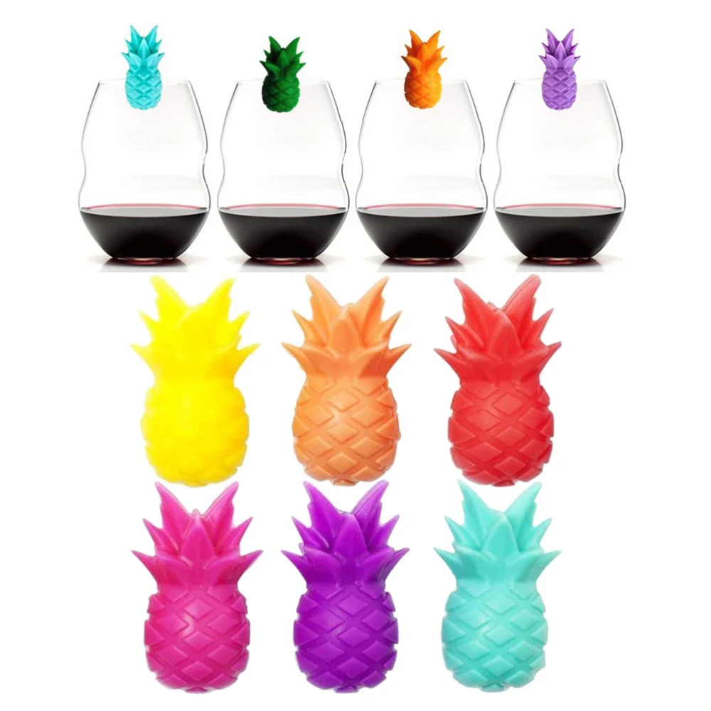 6 шт. силиконовые красные стеклянные маркеры креативные ананасовые