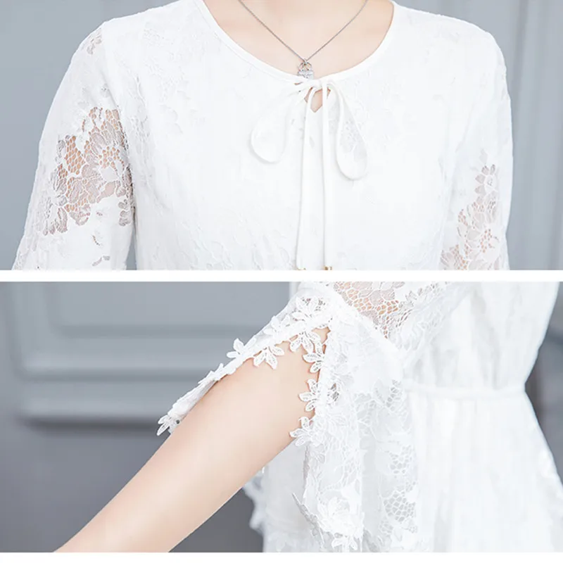 

Autumn 2021 Fashion Designer Fashion New Pattern Lace Dresses Superior Quality Fashion Sweet Fairy Dress For Women's Vestidos