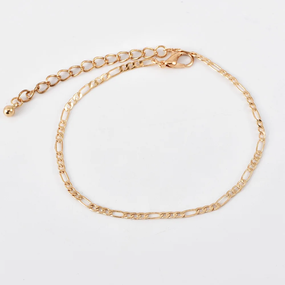 Модные пляжные ножные браслеты набор женских многослойных плетеных цепей в виде