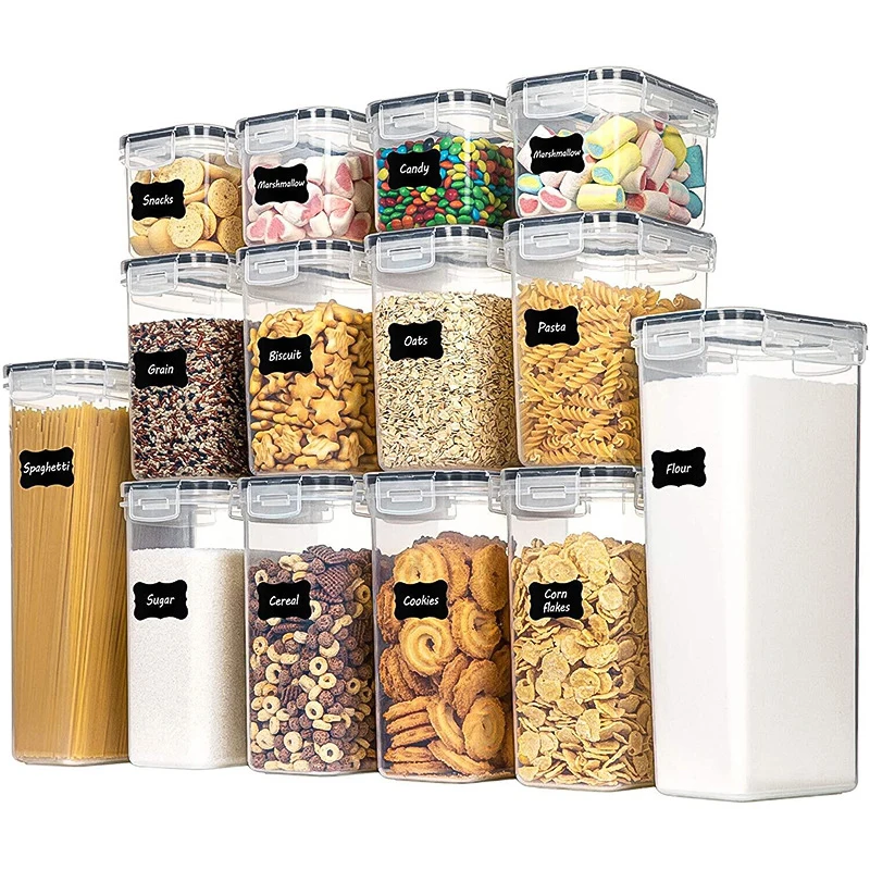 

Airtight Food Storage Containers with Lids Jar Set Kitchen Bulk Sealed Cans Refrigerator Multigrain Tank Container for Cereal
