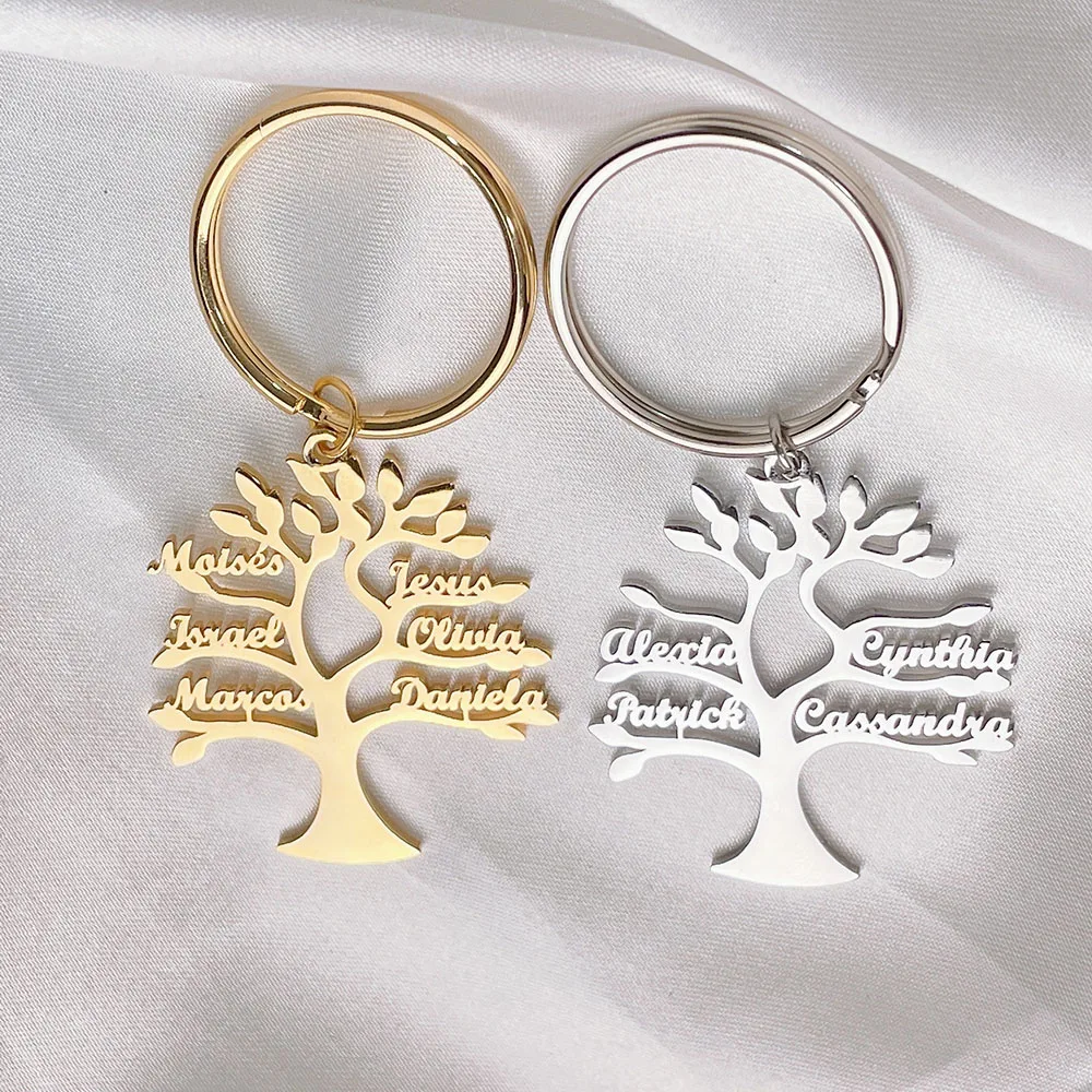 Брелок HUHUI с именем Древа жизни на заказ персонализированная подвеска 1-6 именами