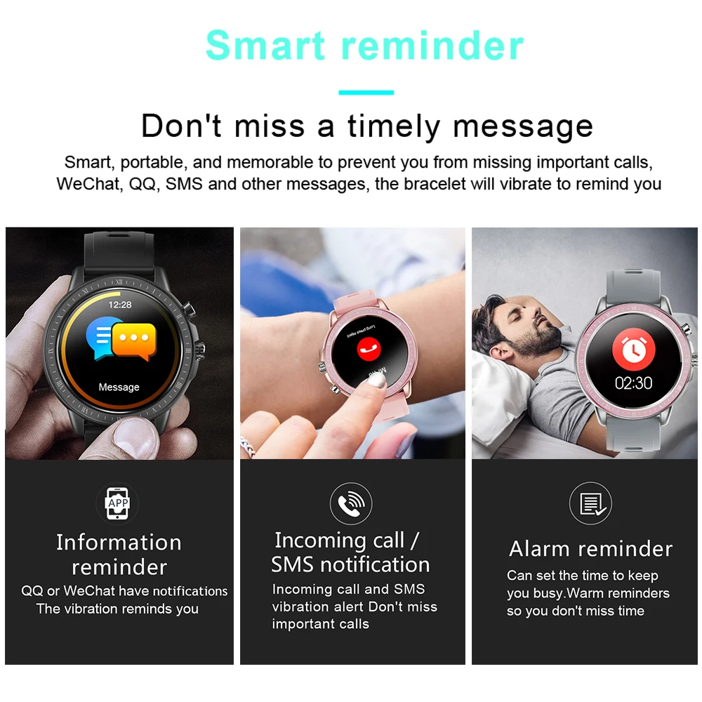 

Smart Watch Heart Rate Blood Pressure Blood Oxygen Fitness Tracker Waterproof Smartwatch Bracelet Compatible with Android/iOS