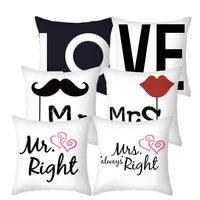 new valentines day love flannel pillow cover 45x45 nordic peach heart printed cushion pillowcase car back pillowcase