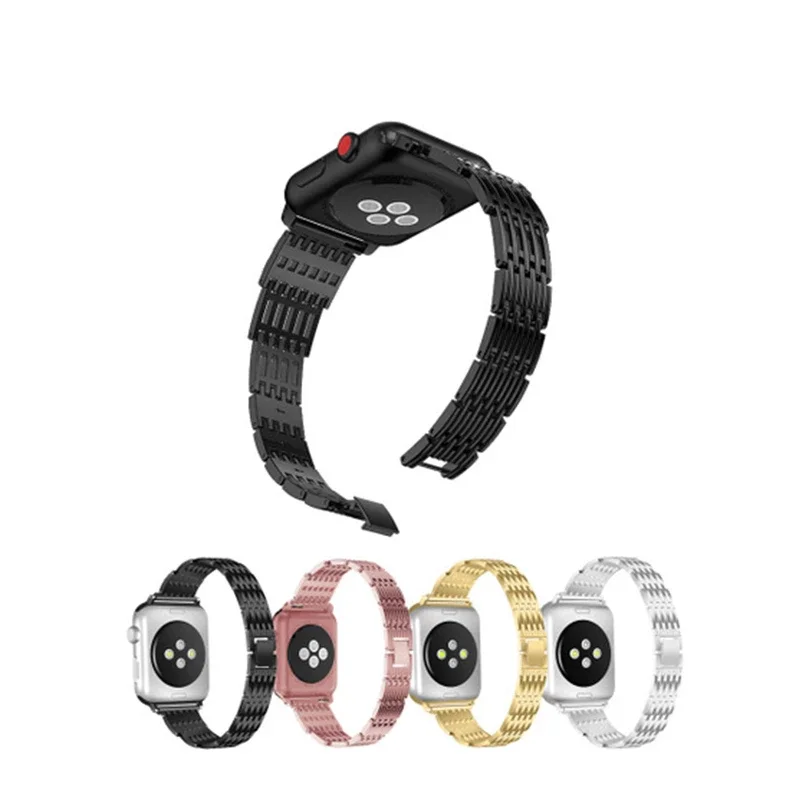 

Luxury Stainless Steel link bracelet for apple watch band 44mm 42mm 40mm 38mm iwatch6 5 4 3 2Series