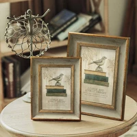 8x10 family vintage picture frame ornament green gold antique distresssed photo frame retro chic desk wall hanging frames