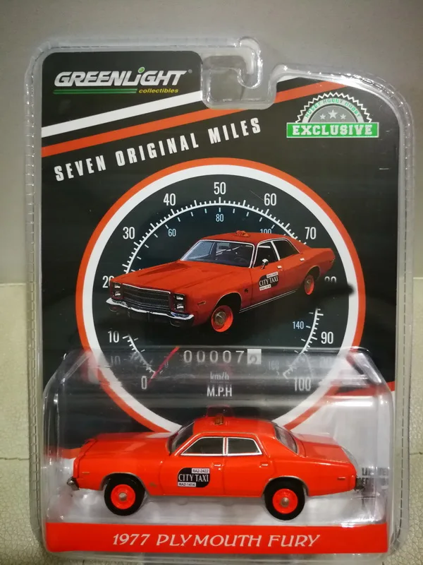 

GreenLight 1/64 1977 Plymouth New York Taxi Collection Metal Die-cast Simulation Model Cars Toys